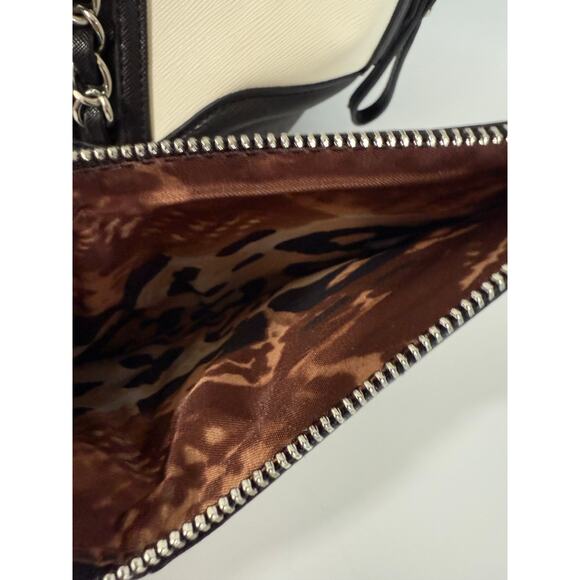 Sharif 1827 Duffel Bowling Purse White Black Structured Hand Held w/ Wallet Chic - Picture 8 of 8